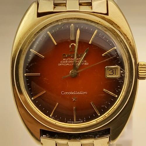 Pre-owned Vintage OMEGA Constellation Automatic Chronometer watch -in box -Working -Glass scratched