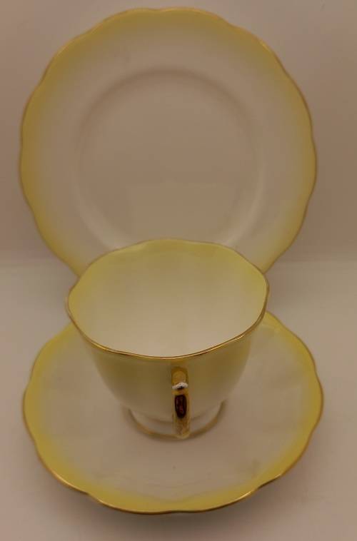 Royal Albert Rainbow Yellow tea Trio (cup has a chip on bottom rim)