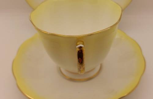 Royal Albert Rainbow Yellow tea Trio (cup has a chip on bottom rim)
