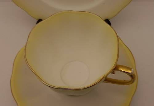 Royal Albert Rainbow Yellow tea Trio (cup has a chip on bottom rim)
