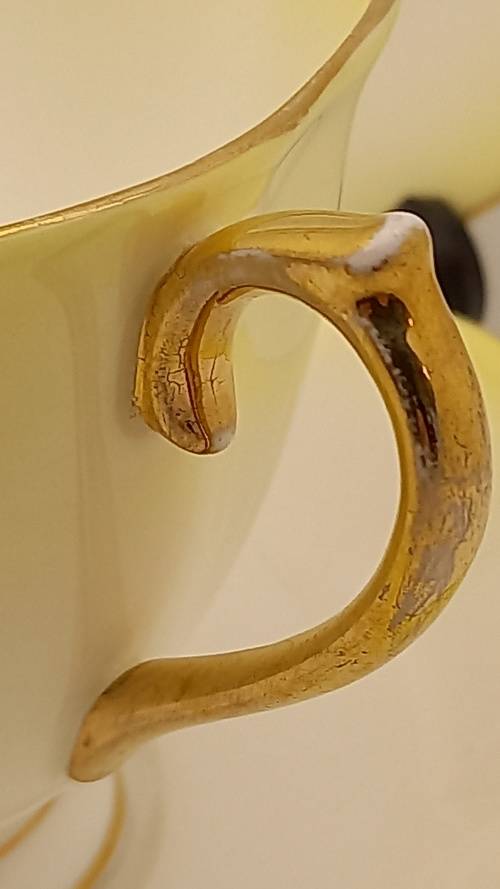 Royal Albert Rainbow Yellow tea Trio (cup has a chip on bottom rim)