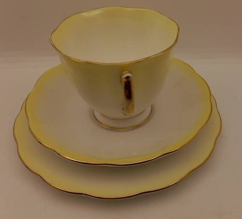 Royal Albert Rainbow Yellow tea Trio (cup has a chip on bottom rim)