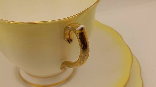 Royal Albert Rainbow Yellow tea Trio (cup has a chip on bottom rim)