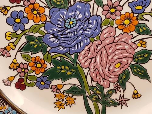 Vintage Elafos Keramik Wall Plate Wall Plate 24kt Gold trim- hand made in Greece- 252mm