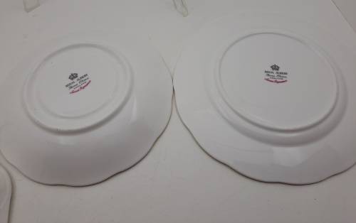 Vintage Royal Albert Bone China `Sweet Romance` Trio -see condition