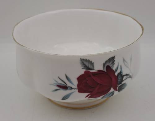 Vintage Royal Albert Bone China `Sweet Romance` Sugar Bowl  -Gold trim have some wear
