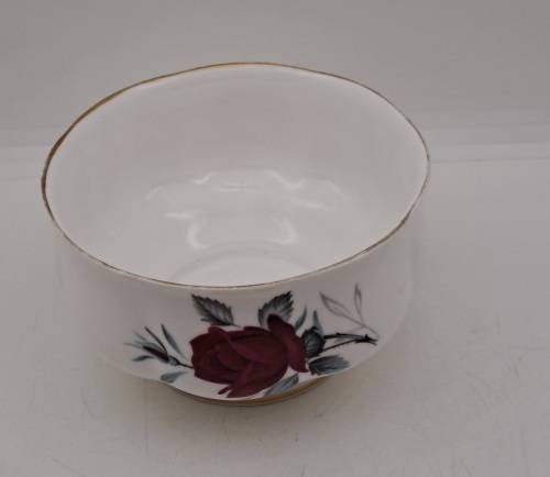 Vintage Royal Albert Bone China `Sweet Romance` Sugar Bowl  -Gold trim have some wear