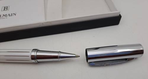Original Balmain Ball point Pen in Case -Paris- Branded -Liberty - Compare size with parker in Photo