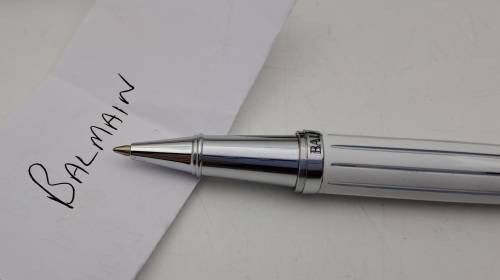 Original Balmain Ball point Pen in Case -Paris- Branded -Liberty - Compare size with parker in Photo