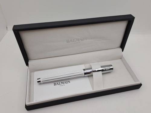 Original Balmain Ball point Pen in Case -Paris- Branded -Liberty - Compare size with parker in Photo