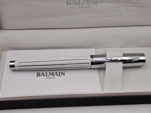 Original Balmain Ball point Pen in Case -Paris- Branded -Liberty - Compare size with parker in Photo