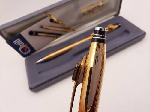 1/20 14ct Gold filled Quil Pen&Pencil set U.S.A- in Original Case - Lifetime Guarantee-Branded