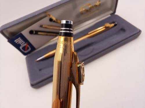 1/20 14ct Gold filled Quil Pen&Pencil set U.S.A- in Original Case - Lifetime Guarantee-Branded