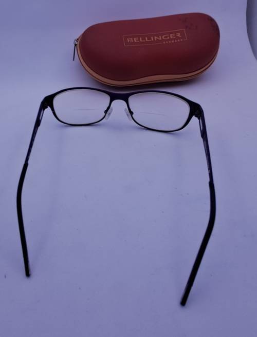 Pre-Owned Vintage Bellinger -Denmark reading glasses in Case -Titanium  Juhl 52 O 15 C.6495