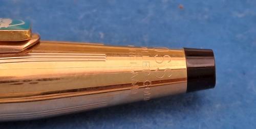 Pre-owned - Cross 1/20 14kt Rolled Gold Pen Made in Ireland -Ink still ok  -In Case -FNB Branded
