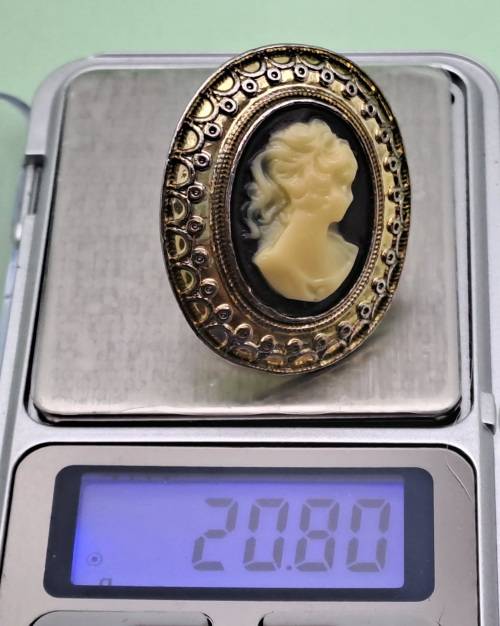 Vintage Cameo Ring 40x32mm inside diameter is 15mm