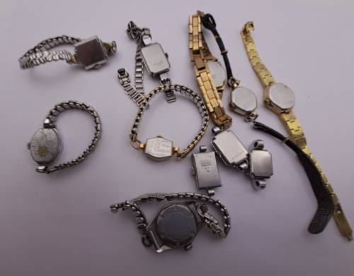 11 x Vintage ladies Mechanical watches (NOT WORKING) inc. Admiral watersport,Rotary,Roamer,Cyma for