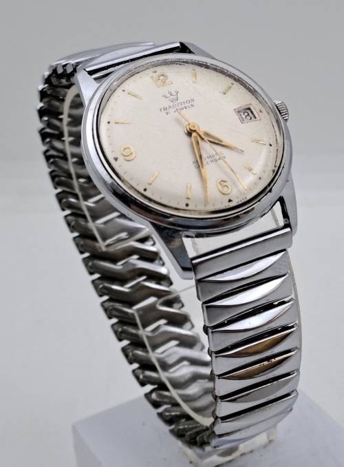 Collectable Vintage TRADITION Swiss Mens Automatic Calender watch (WORKING) 21 Jewels
