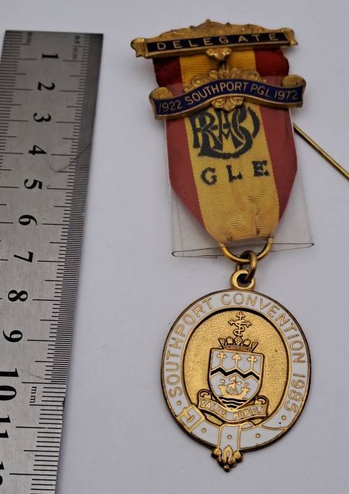 Vintage Delegate 1922-1972 Southport PGL Southport Convention 1985 Masonic Jewel