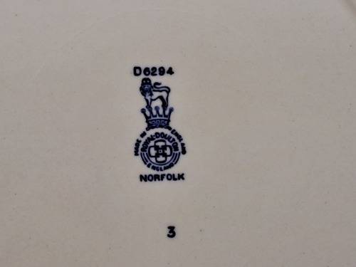 1930's Royal Doulton Norfolk D6394 Blue & White Plate 265mm (9 Available)