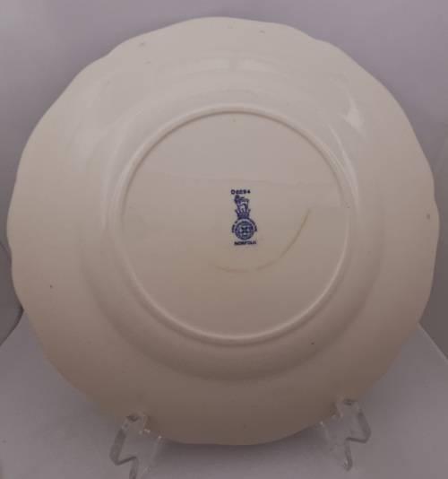 1930's Royal Doulton Norfolk D6394 Blue & White Plate 265mm (HAIRLINE CRACK)