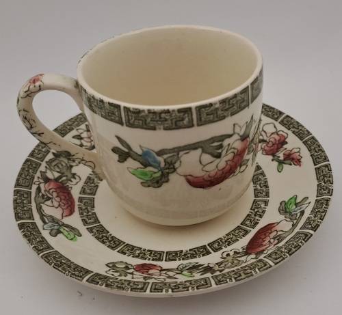 Vintage Johnson Bros "Indian Tree" Coffee duo Hand Engraved IRONSTONE England 10 Available