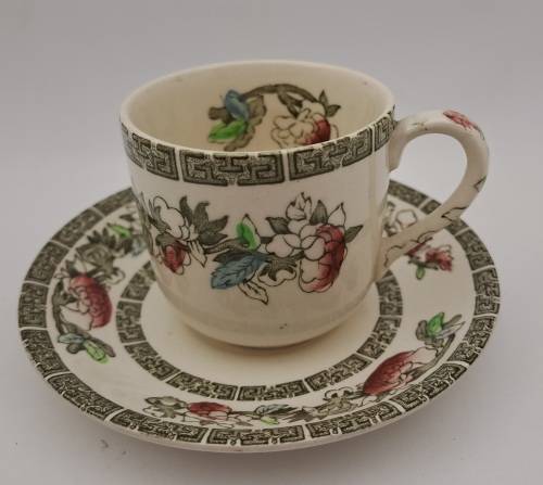 Vintage Johnson Bros "Indian Tree" Coffee duo Hand Engraved IRONSTONE England 10 Available