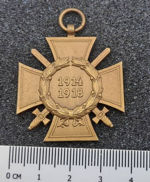 WW1 German Honour Cross of the World War 1914/1918, commonly known as the Hindenburg Cross medal
