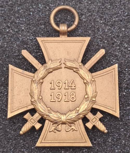 WW1 German Honour Cross of the World War 1914/1918, commonly known as the Hindenburg Cross medal