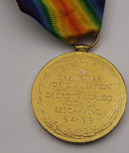 1914-1918  - WW1 The Great War of Civilisation Medal Engraved  -KONDR. L.C. VAN DIGGELEN Z.A.D.K