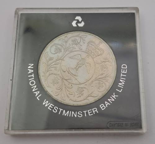 1952-1977 H.M Queen Elizabeth II Silver Jubilee Proof crown in perspex holder