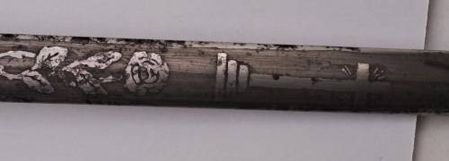 Antique/ Vintage Toye Kenning and Spencer ceremonial Masonic sword in scabbard 873mm (some rust )