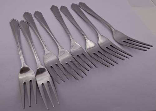 8 x Eetrite `Dubang` Stainless Steel  small  Cake forks 141mm