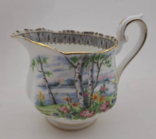 Vintage Royal Albert SILVER BIRCH Tea Creamer Bone China England 100x122x80mm
