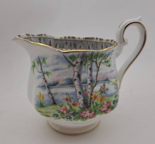 Vintage Royal Albert SILVER BIRCH Tea Creamer Bone China England 100x122x80mm