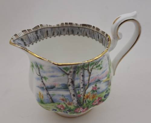 Vintage Royal Albert SILVER BIRCH Tea Creamer Bone China England 100x122x80mm