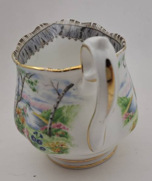 Vintage Royal Albert SILVER BIRCH Tea Creamer Bone China England 100x122x80mm