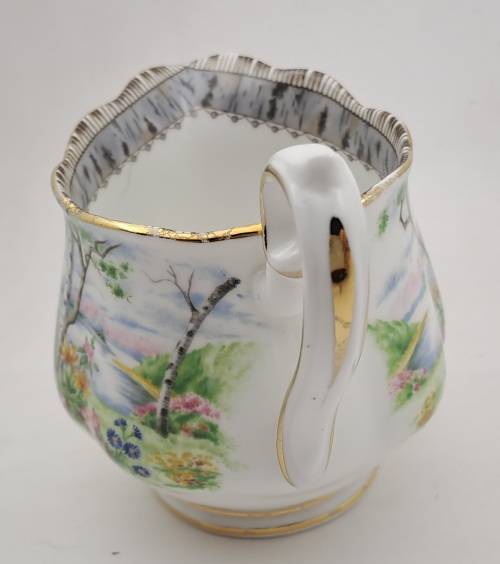 Vintage Royal Albert SILVER BIRCH Tea Creamer Bone China England 100x122x80mm
