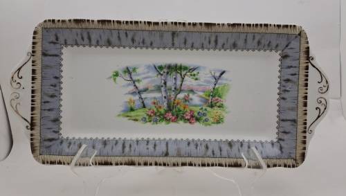 Vintage Royal Albert SILVER BIRCH Tray  Bone China England 290x132mm