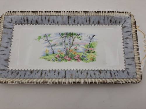 Vintage Royal Albert SILVER BIRCH Tray  Bone China England 290x132mm