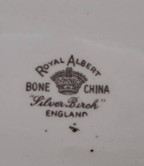 Vintage Royal Albert SILVER BIRCH Tray  Bone China England 290x132mm