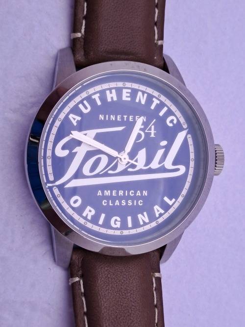 2014 Mens Fossil Special Edition FS4897 quartz watch with leather strap -Working-Unused