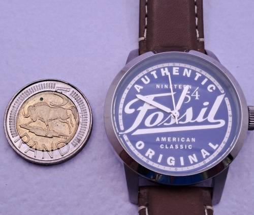 2014 Mens Fossil Special Edition FS4897 quartz watch with leather strap -Working-Unused