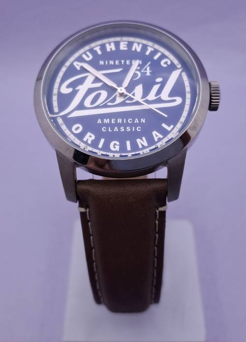 2014 Mens Fossil Special Edition FS4897 quartz watch with leather strap -Working-Unused