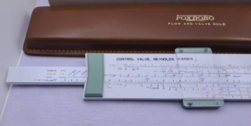 Rare Vintage FOXBORO Flow and Valve Rule in Leather Case -Boxed with Instruction book