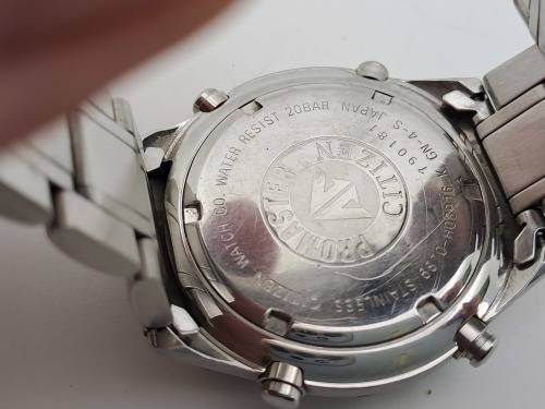 Pre-owned Citizen Promaster WR200 Alarm Chronograph Mens Quartz watch -Working