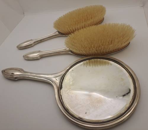 4 pc 1910 Hallmarked Sterling .925 Silver Vanity set by Samuel M.Levi-Berlingham