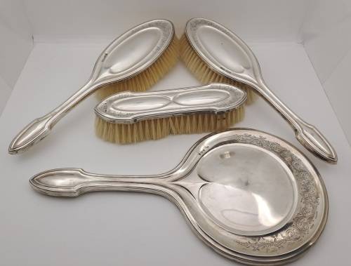4 pc 1910 Hallmarked Sterling .925 Silver Vanity set by Samuel M.Levi-Berlingham