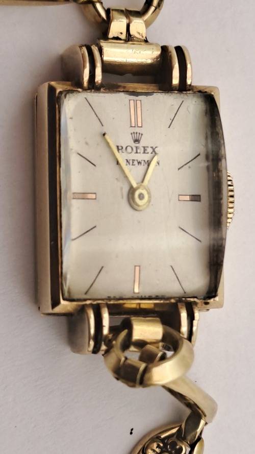 Vintage 1930`s Ladies H.Newman ROLEX 10kt GOLD manual wind watch -WORKING (crown is loose )