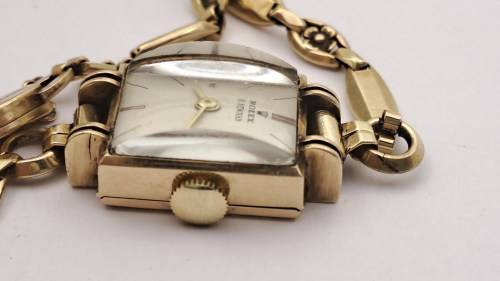 Vintage 1930`s Ladies H.Newman ROLEX 10kt GOLD manual wind watch -WORKING (crown is loose )